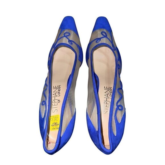 Stephanie of London-Mesh/Nubuck - Blue Pumps/Heels - Womens Size 10 GREAT CONDIT - Picture 5 of 15